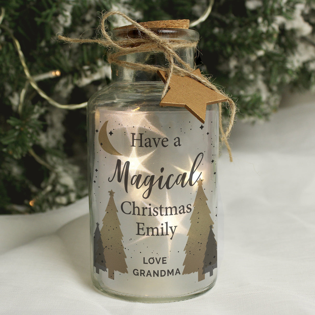 Personalised Christmas Tree LED Glass Jar: 1 - LED Lighting By Gift Moments