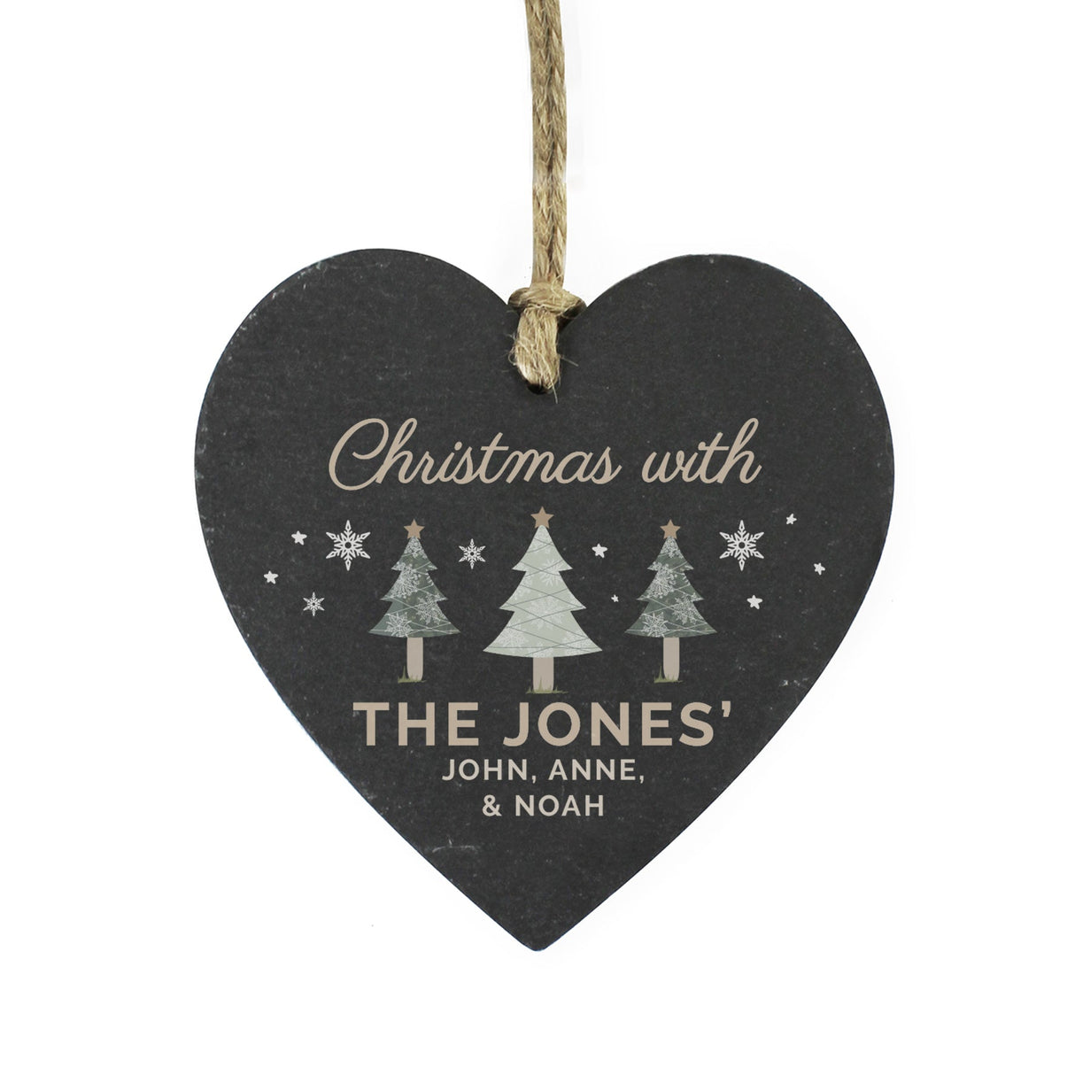 Personalised Christmas Tree Slate Heart Ornament - Shop Christmas Decorations At Gift Moments - 5