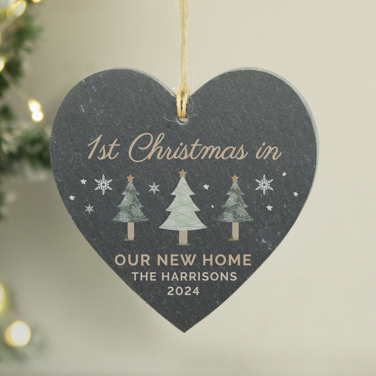Personalised Christmas Tree Slate Heart Ornament - Shop Christmas Decorations At Gift Moments - 4