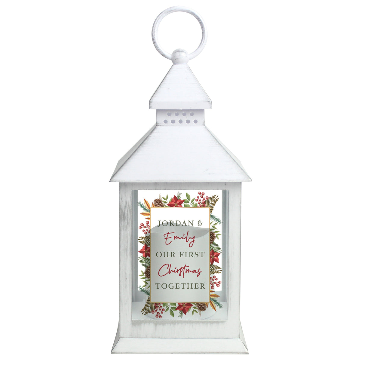 Personalised Christmas White LED Lantern: 2 - LED Lighting By Gift Moments
