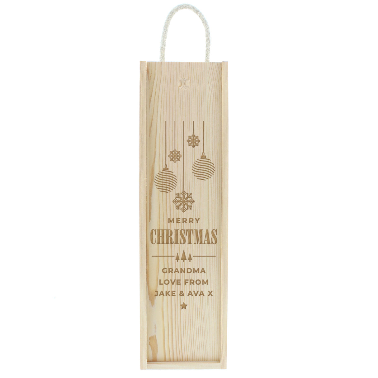 Personalised Christmas Wooden Wine Box: 5 - Barware By Gift Moments