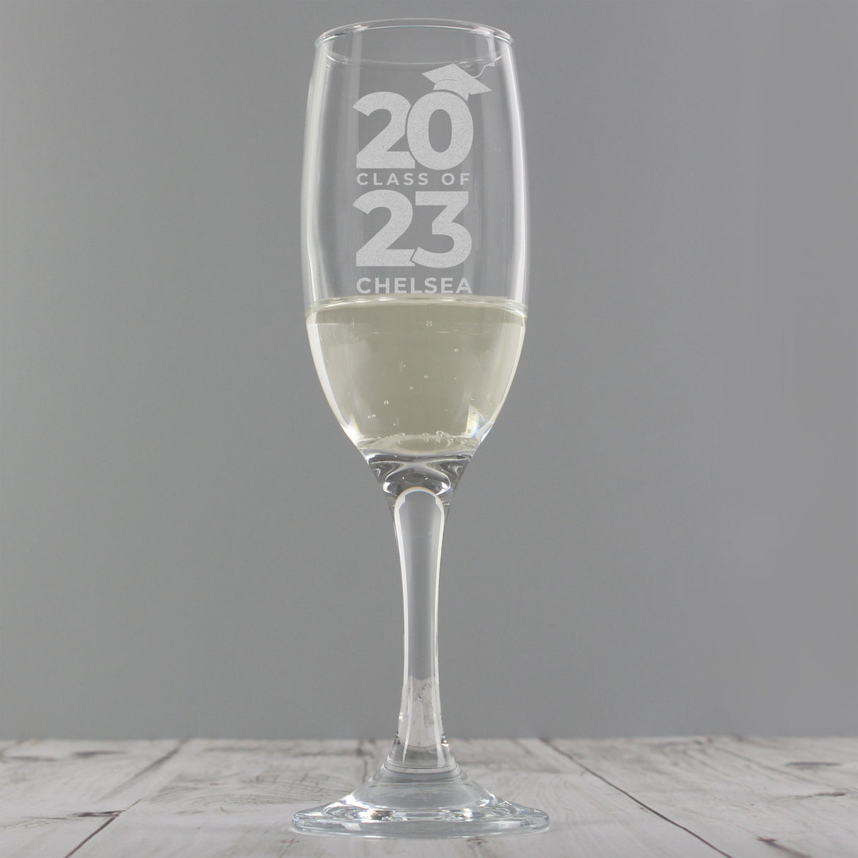 Personalised Class of Graduation Flute: 6 - Champagne Flutes By Gift Moments