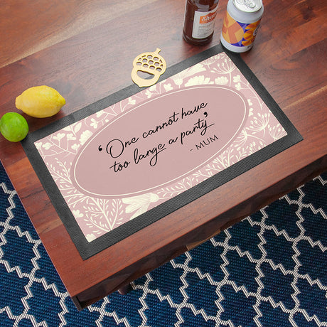 Personalised Classic Floral Quote Bar Mat: 5 - Barware By Gift Moments