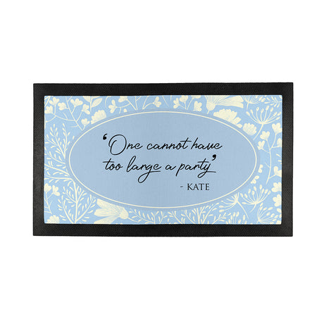 Personalised Classic Floral Quote Bar Mat: 6 - Barware By Gift Moments
