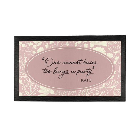 Personalised Classic Floral Quote Bar Mat: 8 - Barware By Gift Moments