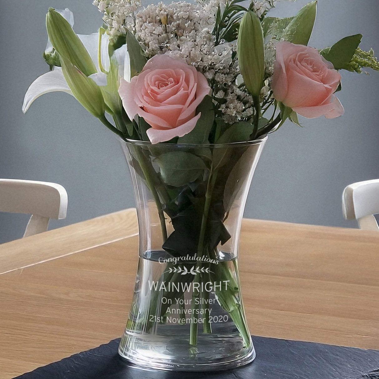 Personalised Classic Glass Vase: 3 - Vases By Gift Moments