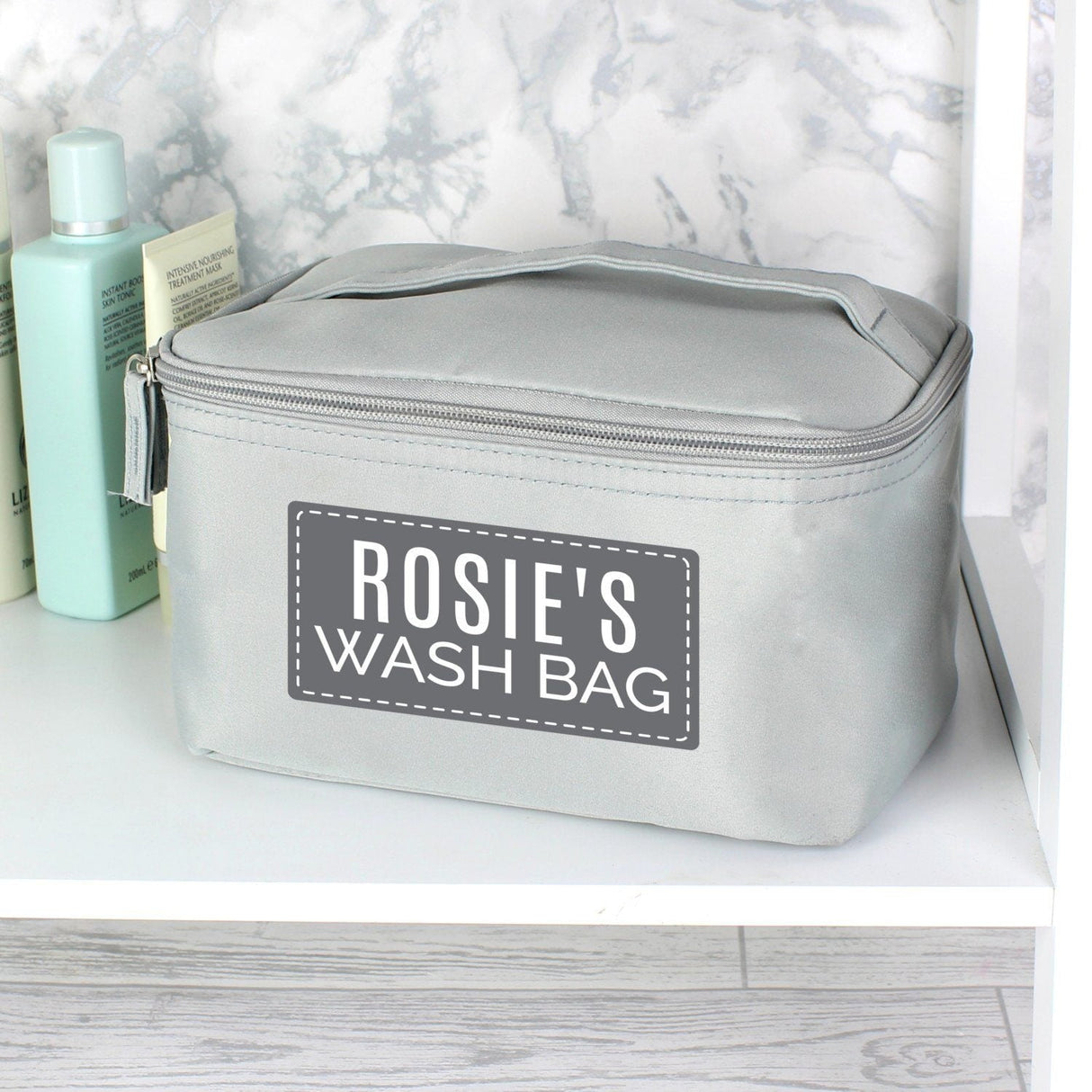 Personalised Classic Grey Toiletry Bag: 3 - Toiletry & Makeup Bags By Gift Moments