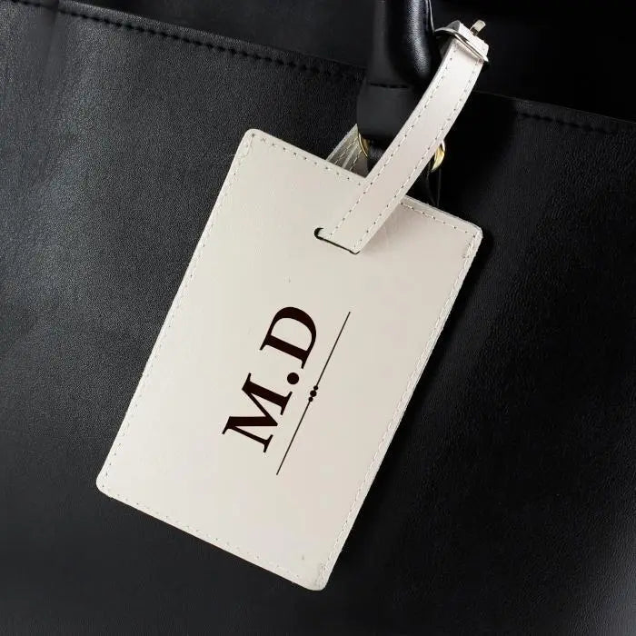 Personalised Classic Initials Cream Luggage Tag: 1 - Luggage Tags By Gift Moments
