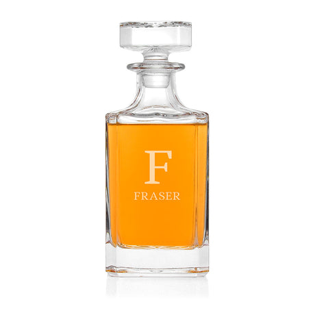 Personalised Classic Monogram Square Decanter: 3 Barware By Gift Moments