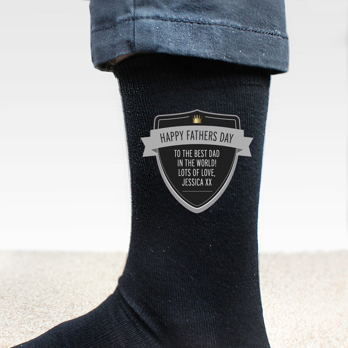 Personalised Classic Shield Men’s Socks: 3 - Clothing By Gift Moments