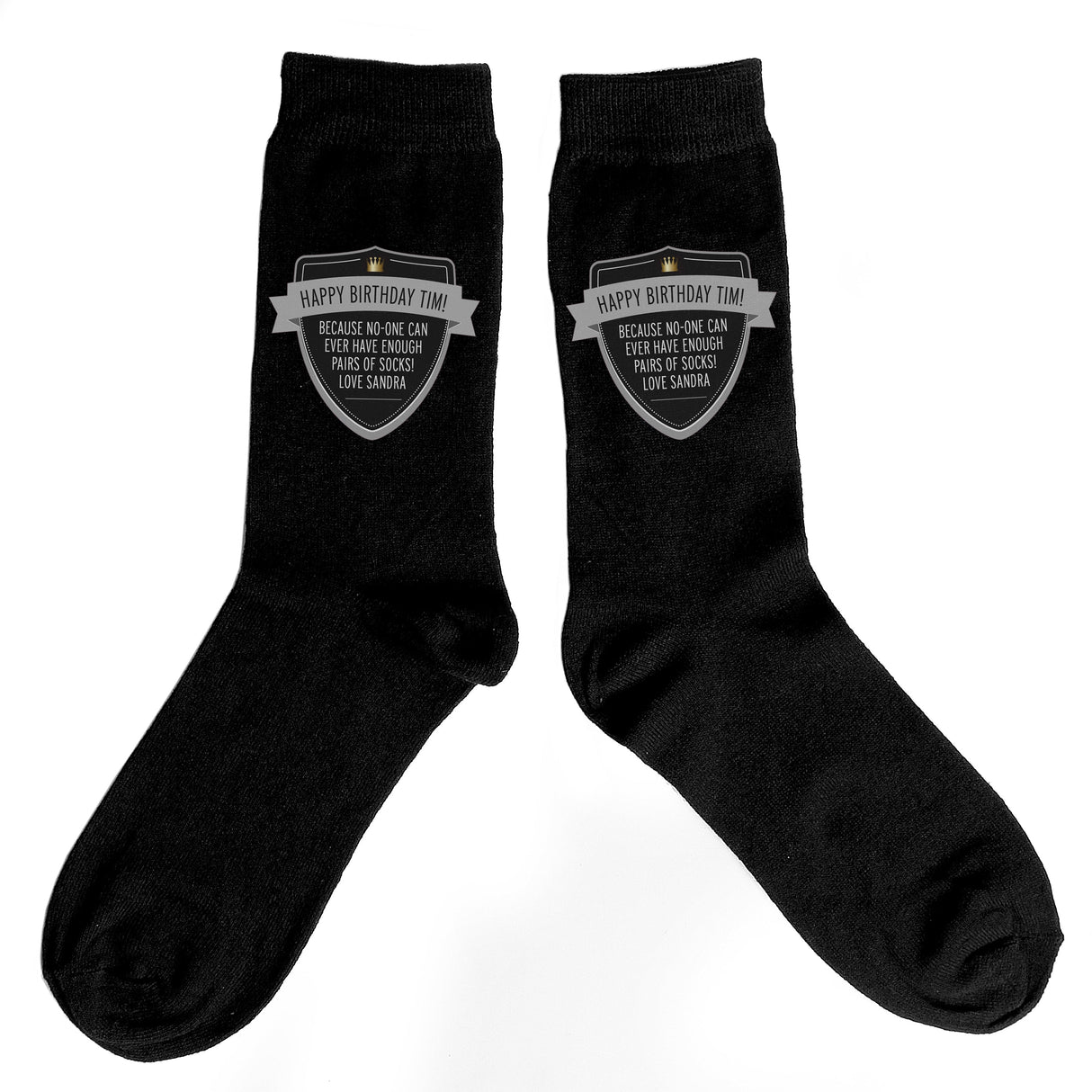 Personalised Classic Shield Men’s Socks: 2 - Clothing By Gift Moments