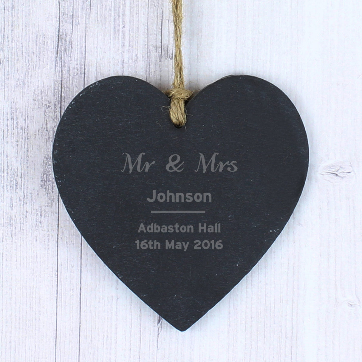 Personalised Classic Slate Heart Decoration - Shop Decorations At Gift Moments - 1