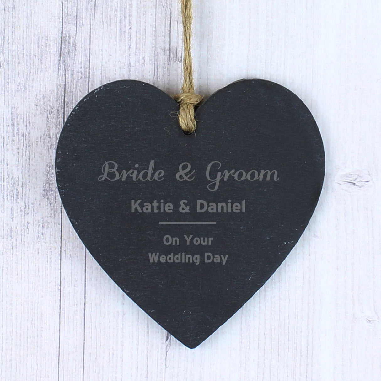 Personalised Classic Slate Heart Decoration - Shop Decorations At Gift Moments - 2