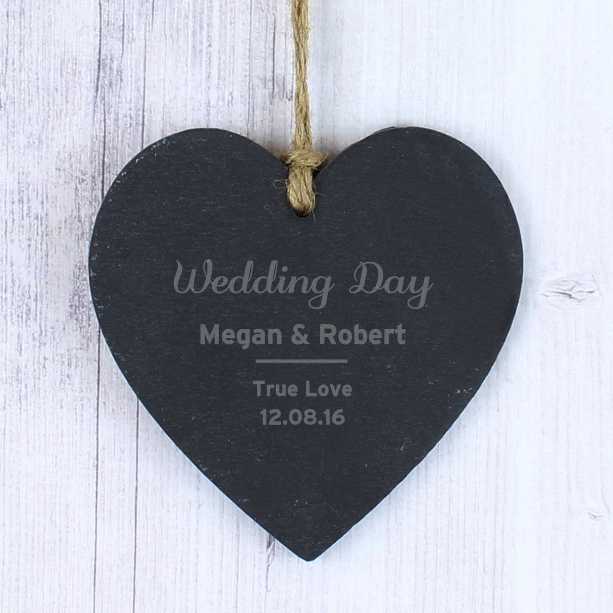 Personalised Classic Slate Heart Decoration - Shop Decorations At Gift Moments - 4