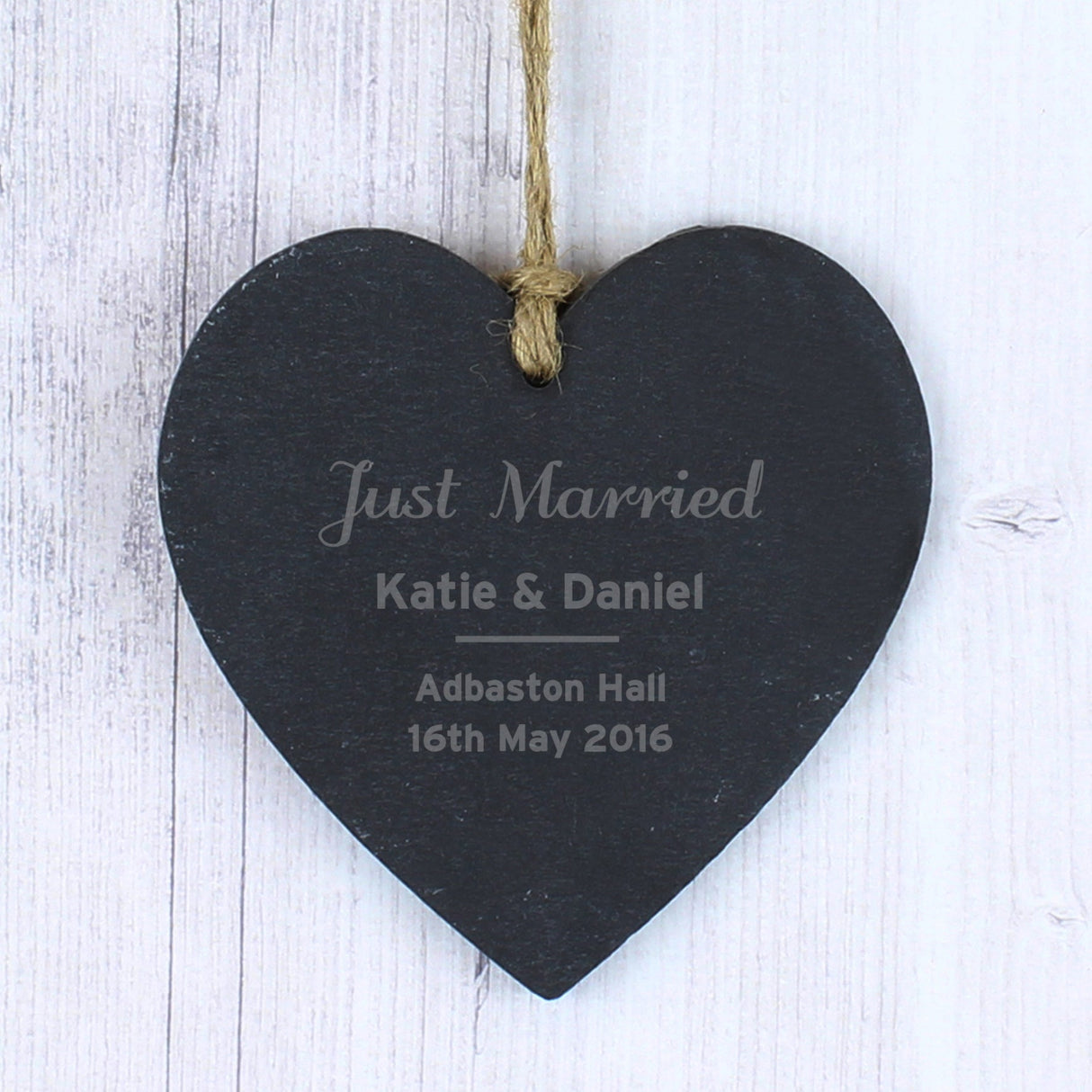 Personalised Classic Slate Heart Decoration - Shop Decorations At Gift Moments - 3