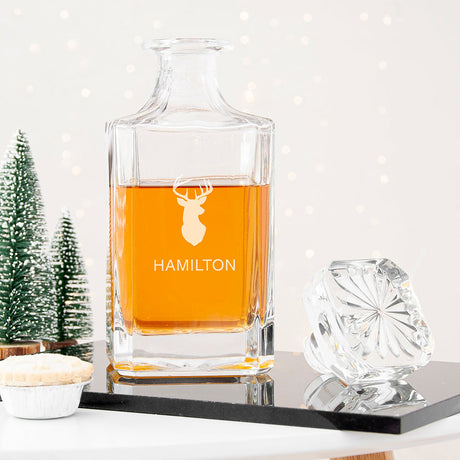 Personalised Classic Stag Square Decanter: 2 Barware By Gift Moments