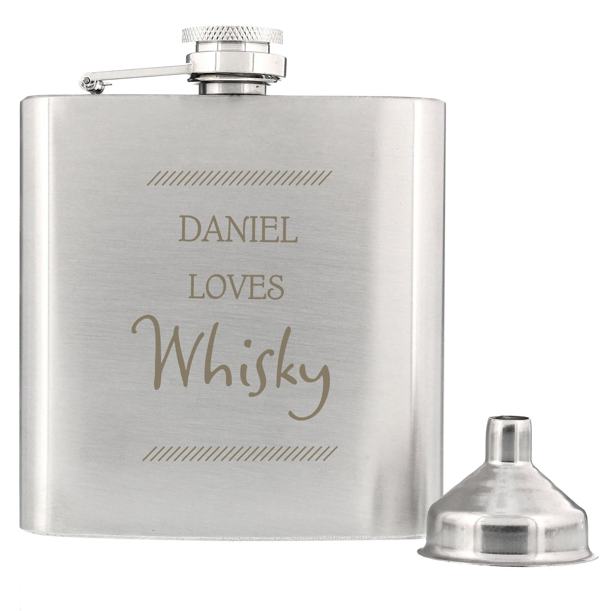 Personalised Classic Stainless Steel Hip Flask: 3 - Hip Flasks By Gift Moments