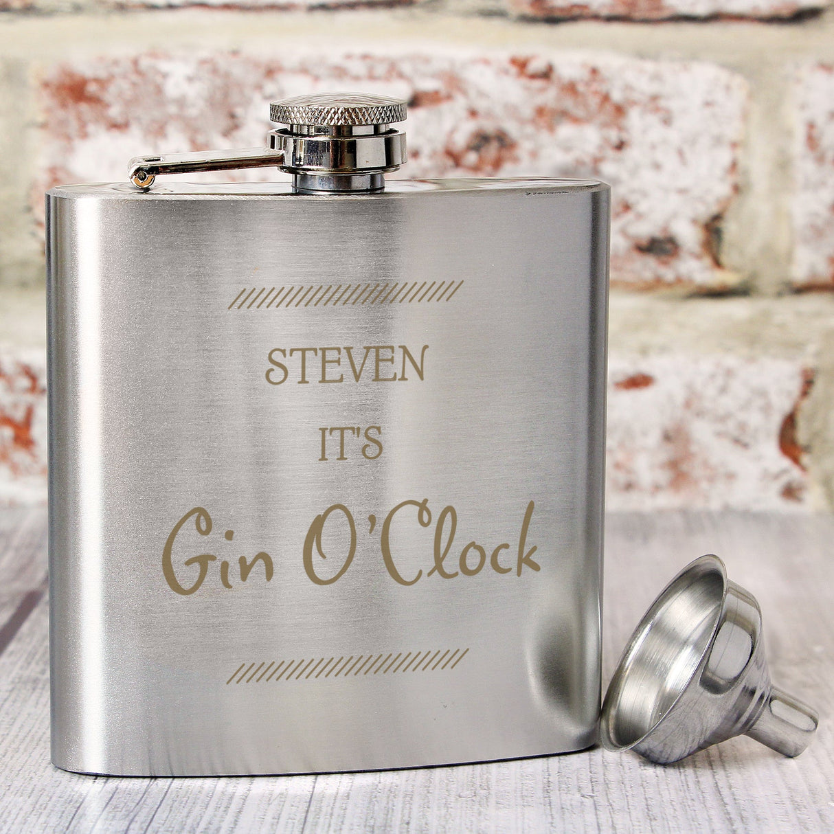 Personalised Classic Stainless Steel Hip Flask: 6 - Hip Flasks By Gift Moments