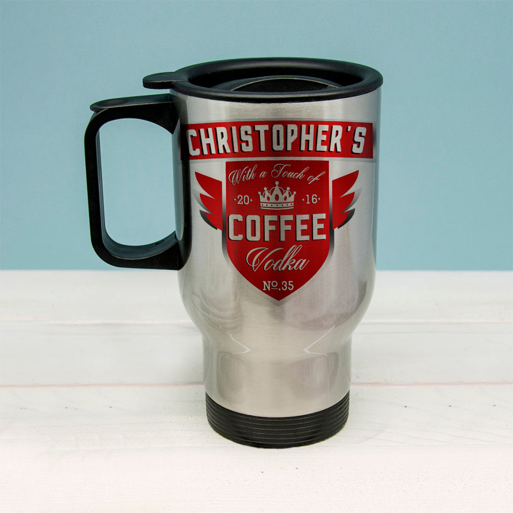 Personalised Coffee With a Touch of Vodka Travel Mug: 4 - Travel Mugs By Gift Moments