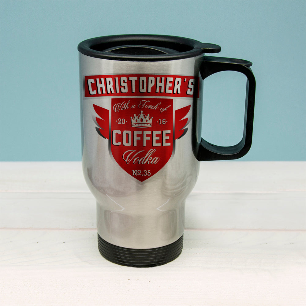 Personalised Coffee With a Touch of Vodka Travel Mug: 3 - Travel Mugs By Gift Moments