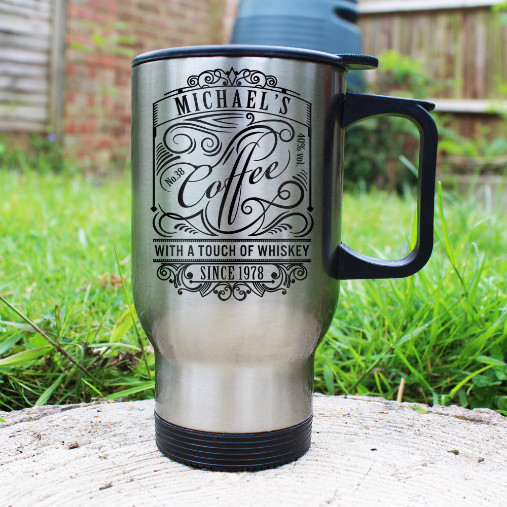 Personalised Coffee With a Touch of Whiskey Travel Mug: 1 - Travel Mugs By Gift Moments