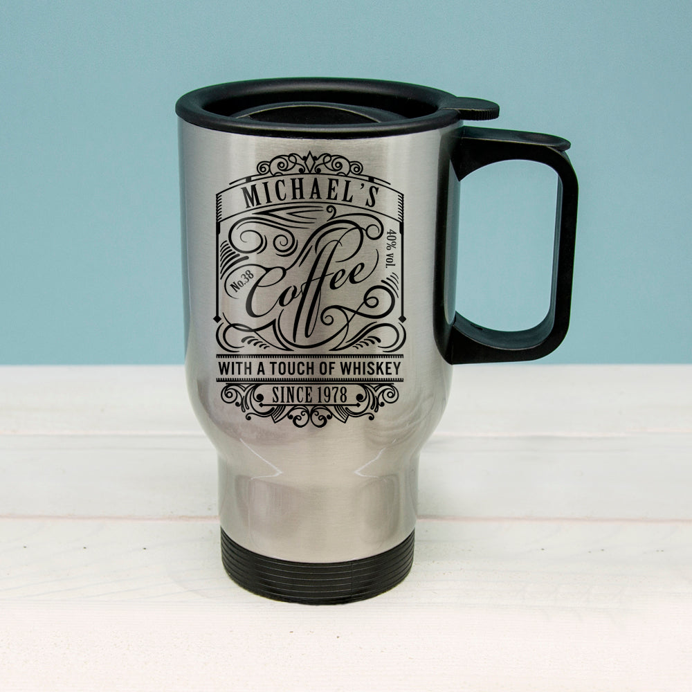 Personalised Coffee With a Touch of Whiskey Travel Mug: 2 - Travel Mugs By Gift Moments