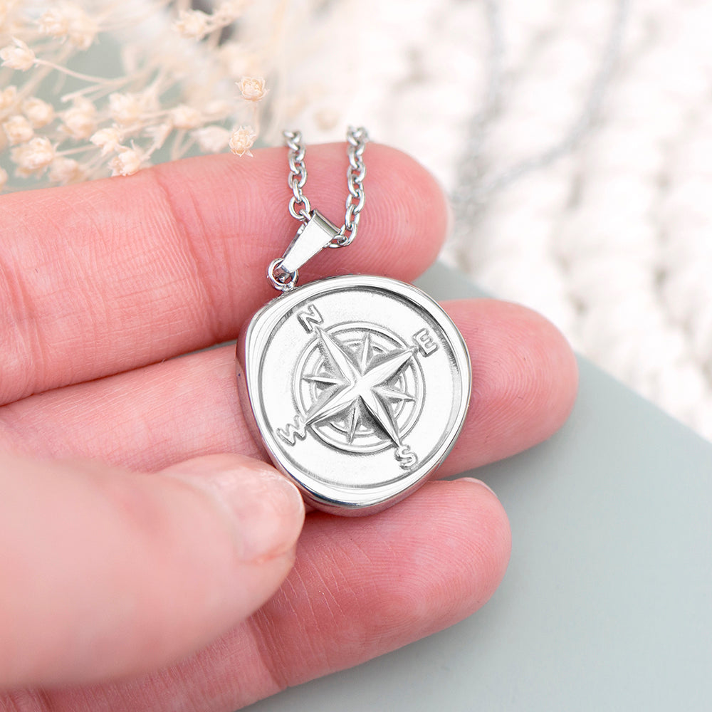 Personalised Compass Amulet Necklaces: 4 - Necklaces By Gift Moments