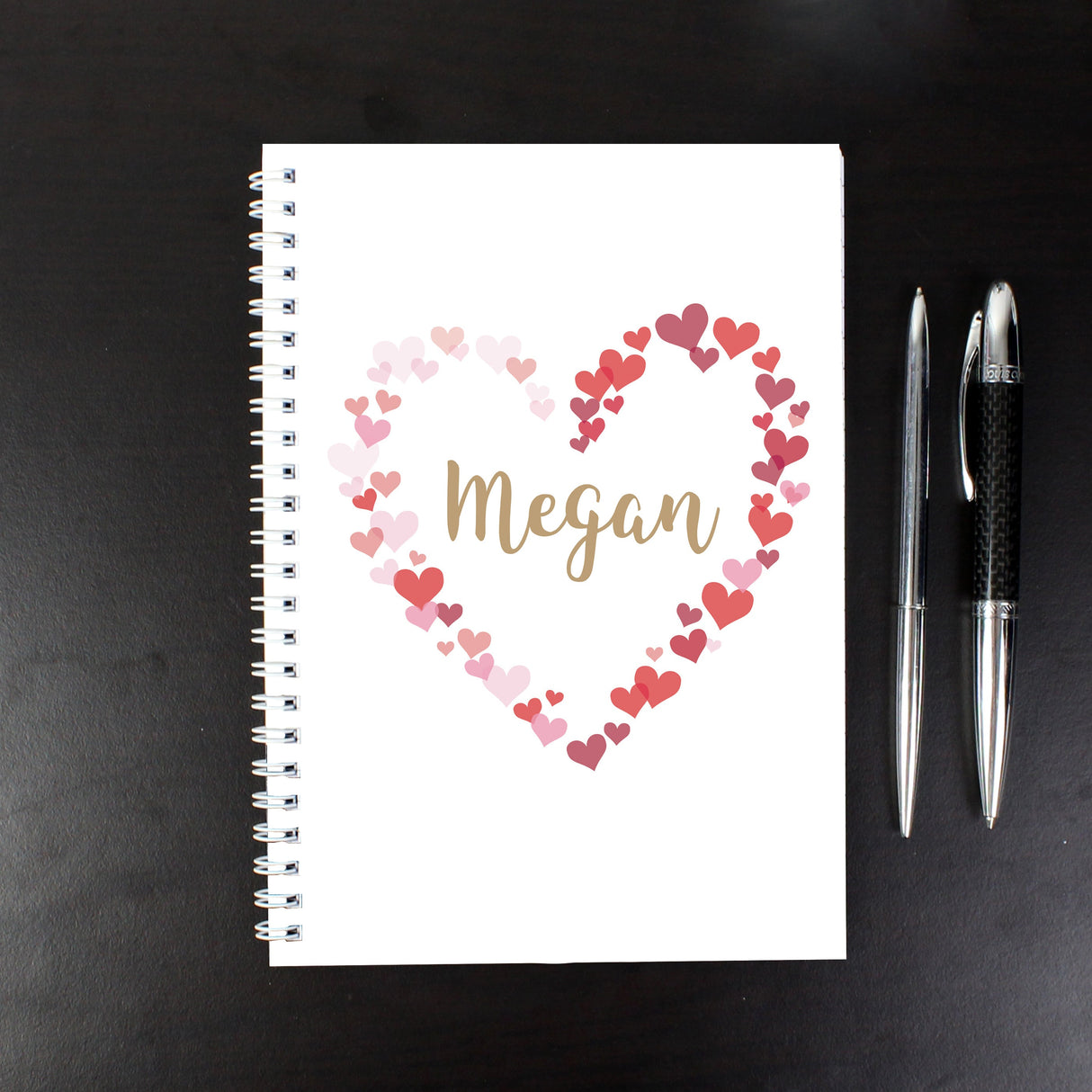 Personalised Confetti Hearts A5 Notebook: 3 - Notebooks By Gift Moments