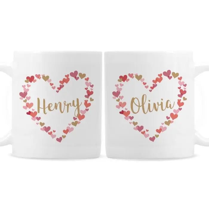 Personalised Confetti Hearts Wedding Mug Set: 3 - Mugs By Gift Moments