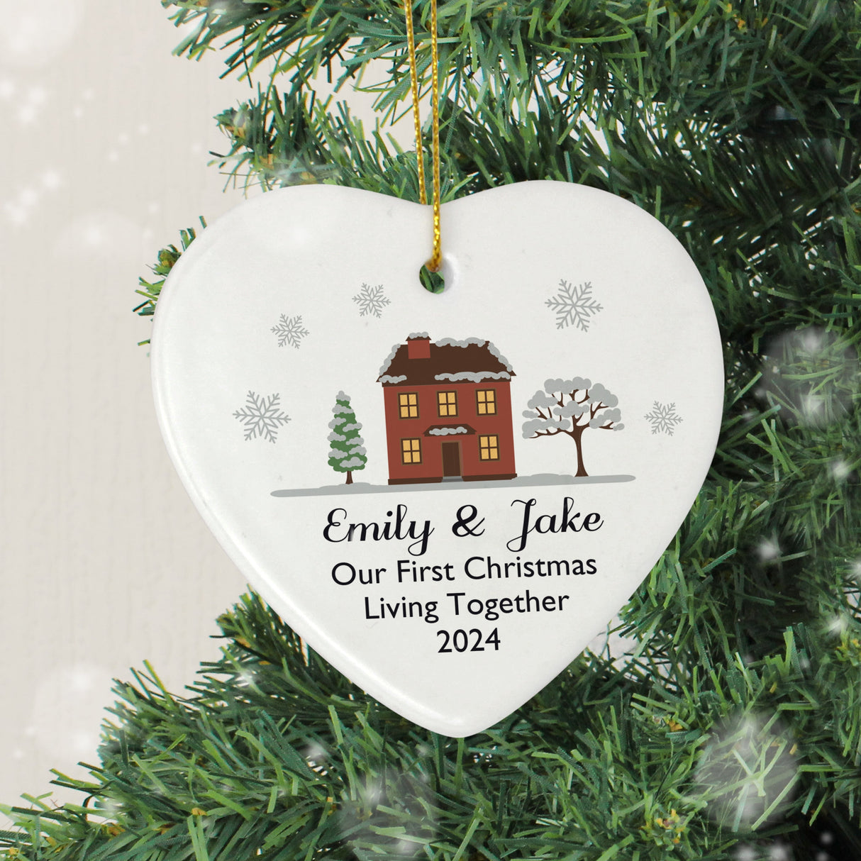 Personalised Cosy Christmas Ceramic Heart Decoration - Shop Christmas Decorations At Gift Moments - 2