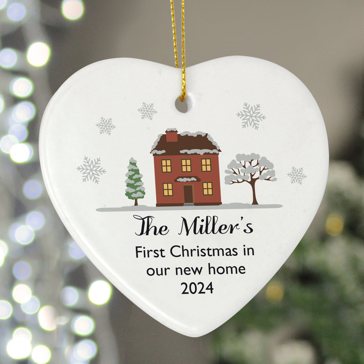 Personalised Cosy Christmas Ceramic Heart Decoration - Shop Christmas Decorations At Gift Moments - 3