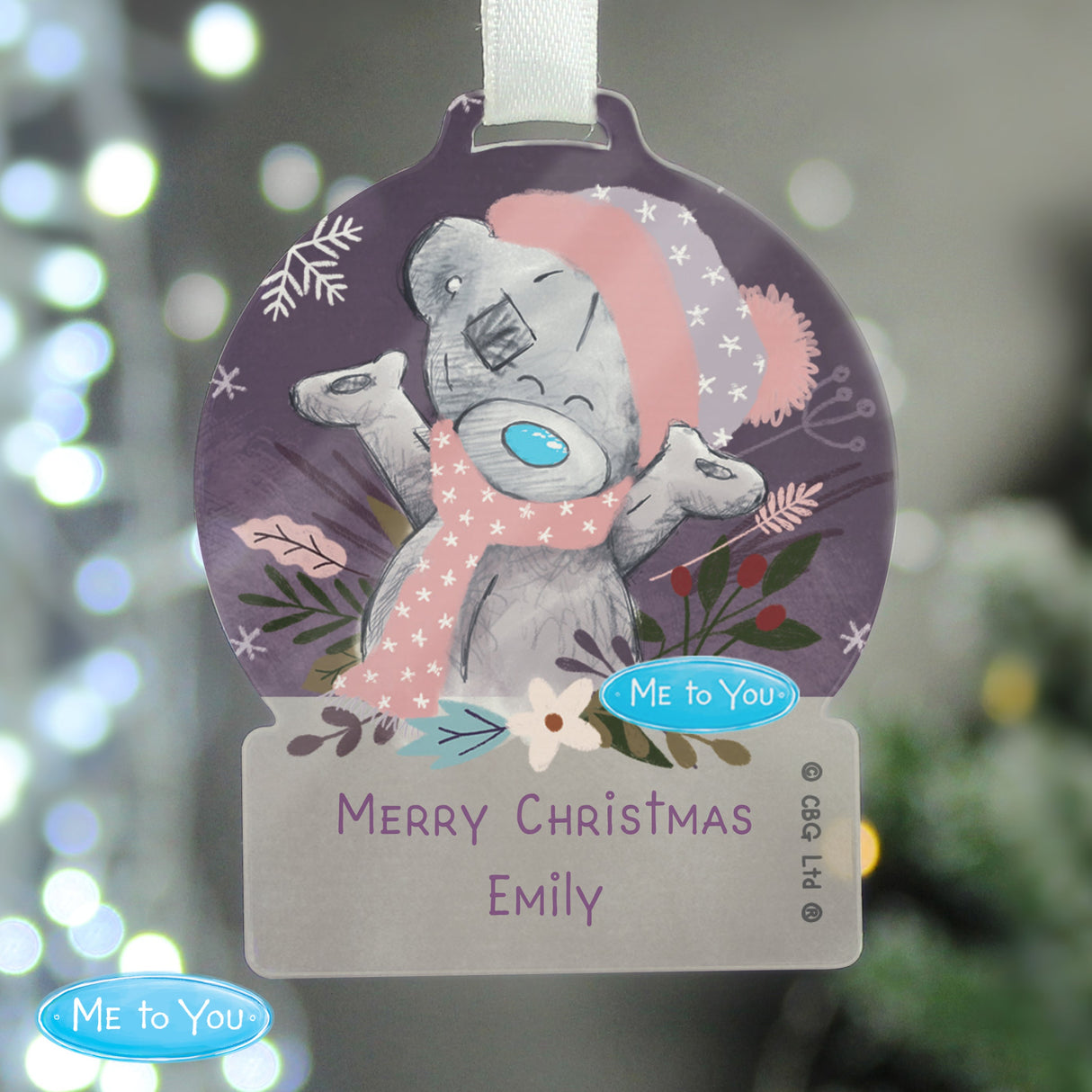 Personalised Me to You Cosy Winter Acrylic Decoration - Shop Christmas Decorations At Gift Moments - 2
