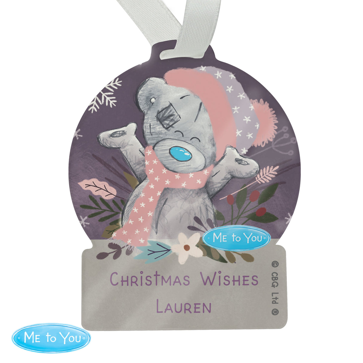 Personalised Me to You Cosy Winter Acrylic Decoration - Shop Christmas Decorations At Gift Moments - 4