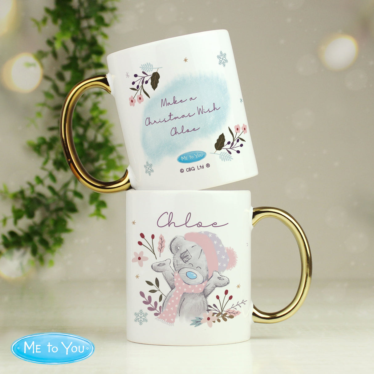 Personalised Me to You Cosy Winter Gold Handled Mug: 3 - Mugs