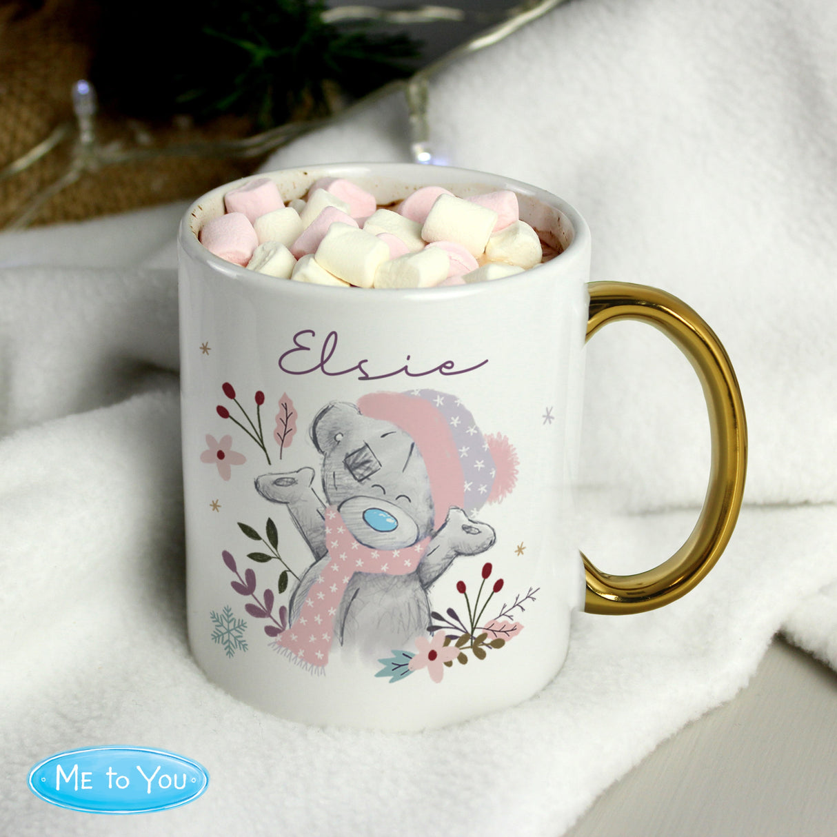 Personalised Me to You Cosy Winter Gold Handled Mug: 2 - Mugs