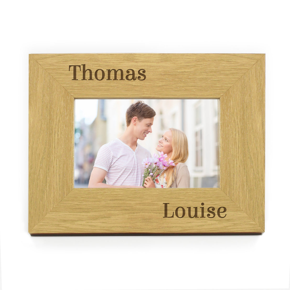Personalised Couples 6x4 Oak Finish Photo Frame - Shop Photo Frames At Gift Moments - 2