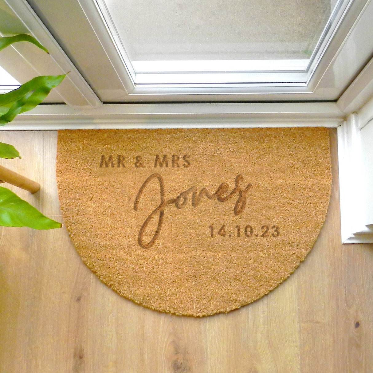 Personalised Couples Half Moon Indoor Doormat: 6 - Doormats By Gift Moments
