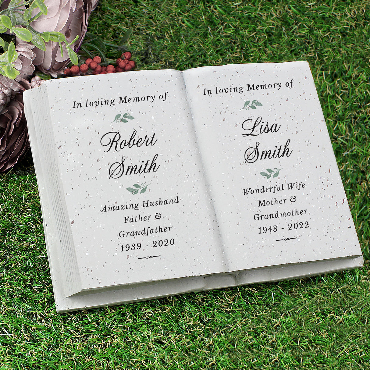 Personalised Couples In Loving Memory Resin Book: 3 - Memorials By Gift Moments
