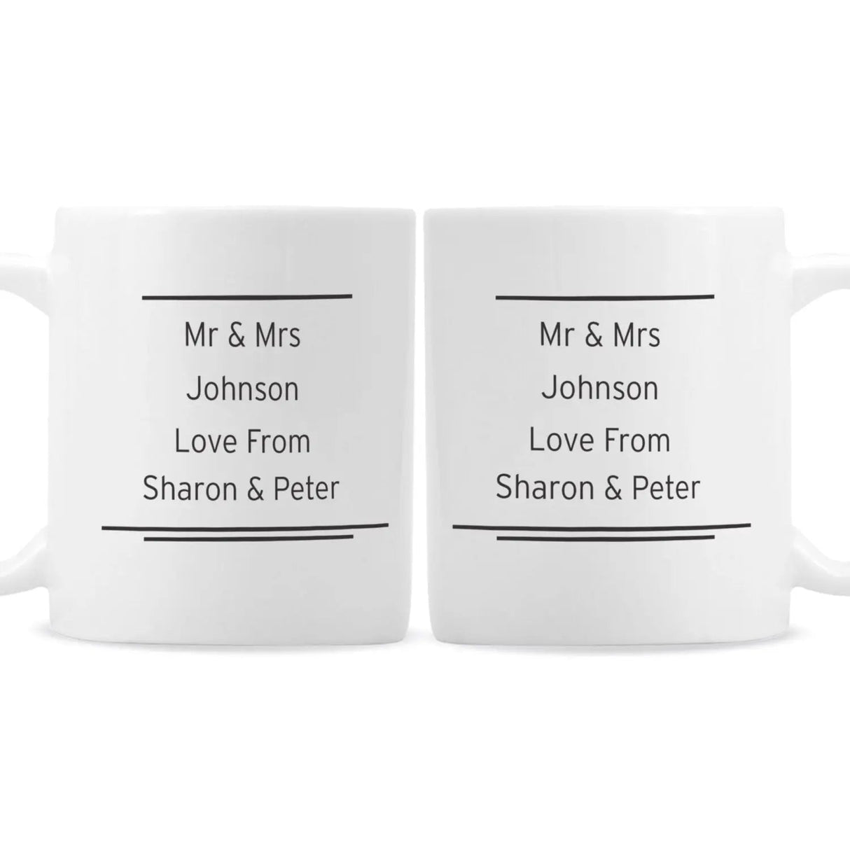 Personalised Couples Mug Set: 6 - Mugs By Gift Moments