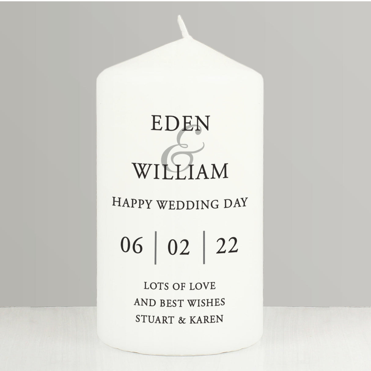Personalised Couples Pillar Candle: 2 - Candles By Gift Moments