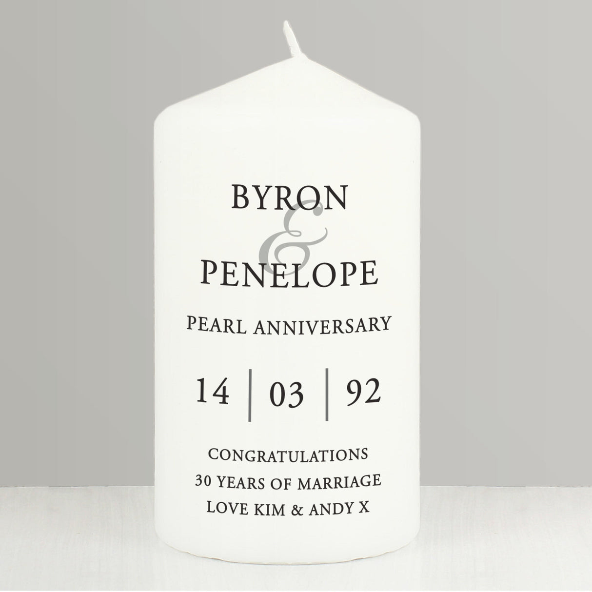 Personalised Couples Pillar Candle: 4 - Candles By Gift Moments
