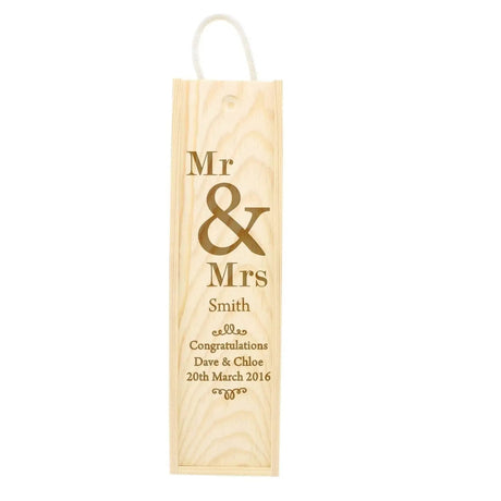 Personalised Couples Wooden Wine Bottle Box: 4 - Barware By Gift Moments