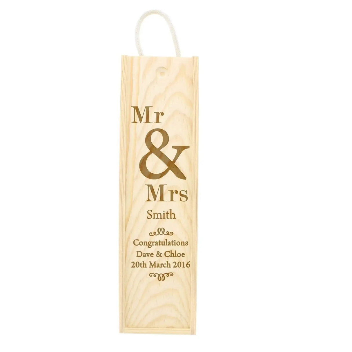 Personalised Couples Wooden Wine Bottle Box: 4 - Barware By Gift Moments