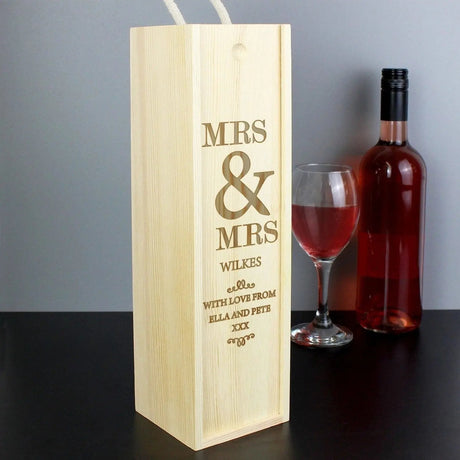 Personalised Couples Wooden Wine Bottle Box: 1 - Barware By Gift Moments