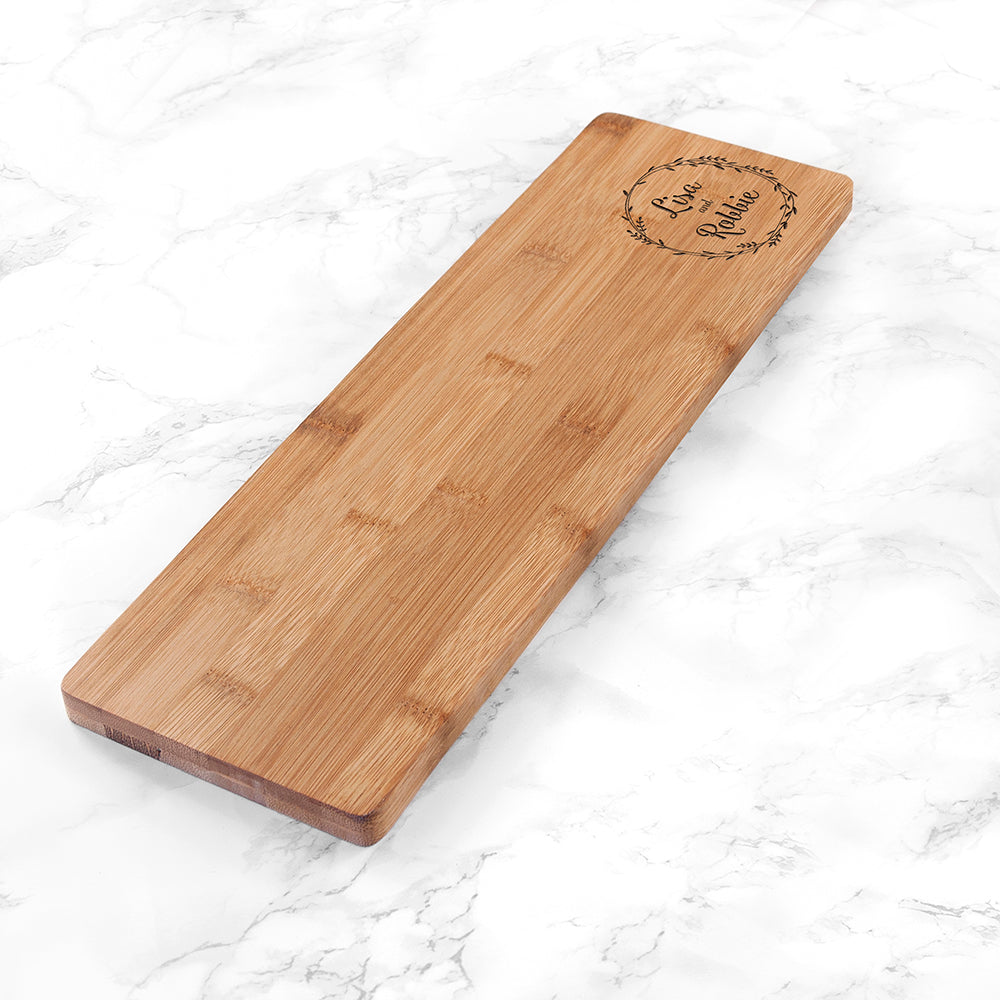 Personalised Couple’s Wreath Bamboo Serving Board - Shop Chopping Boards At Gift Moments - 4