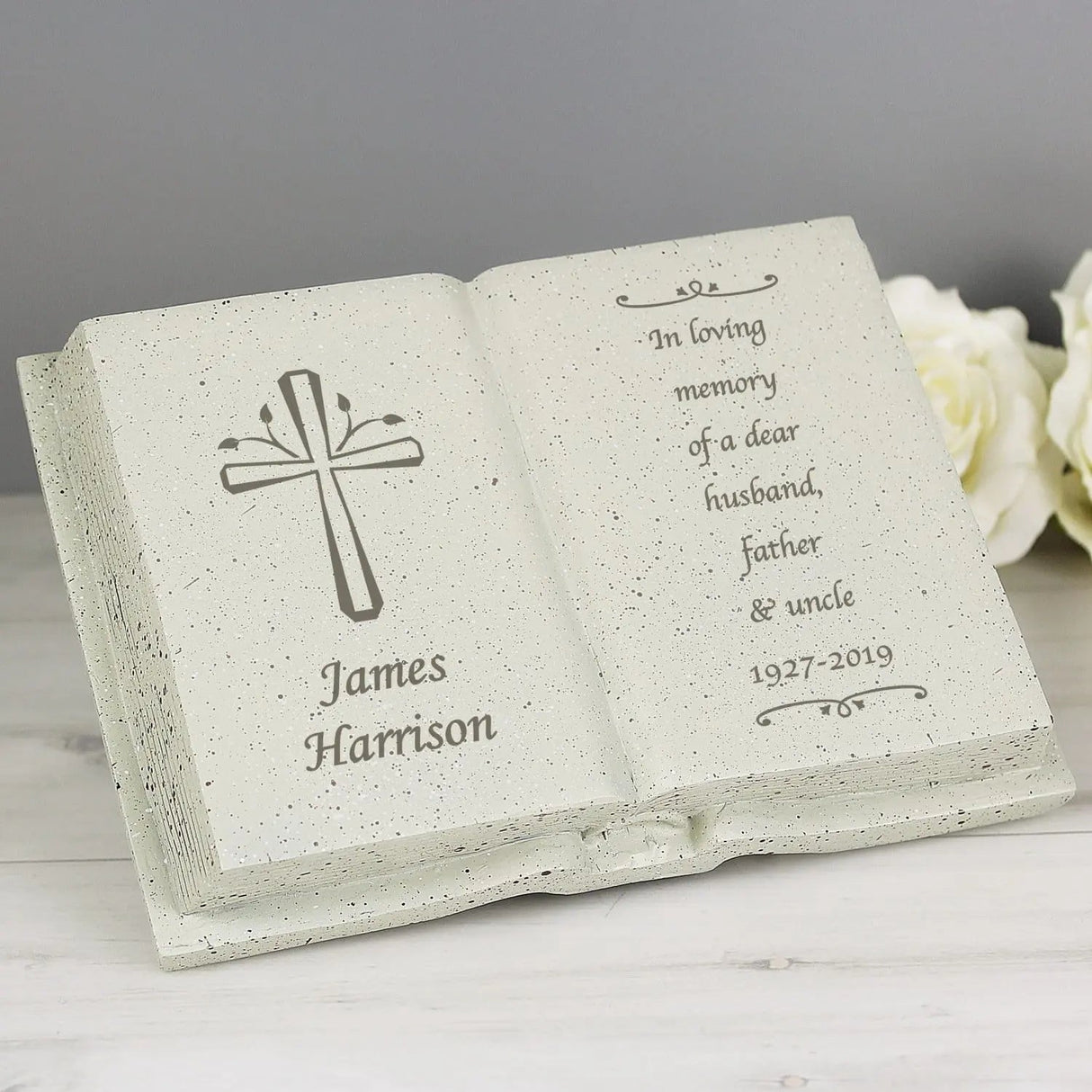 Personalised Cross Memorial Book: 2 - Memorials By Gift Moments