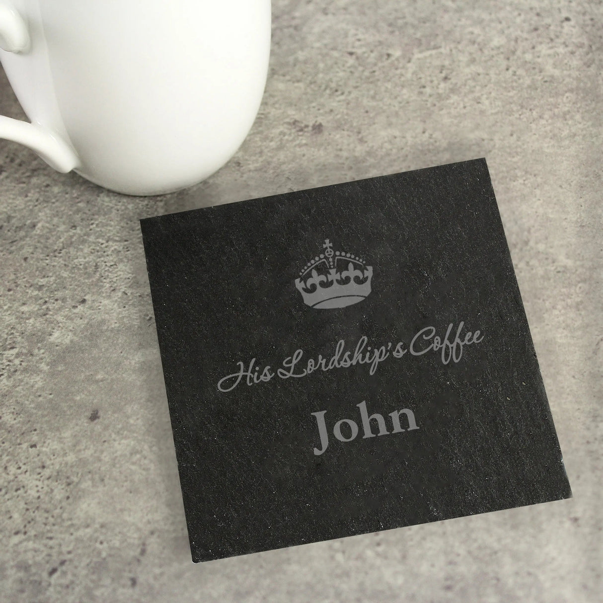 Personalised Crown Motif Single Slate Coaster: 2 - Coasters By Gift Moments