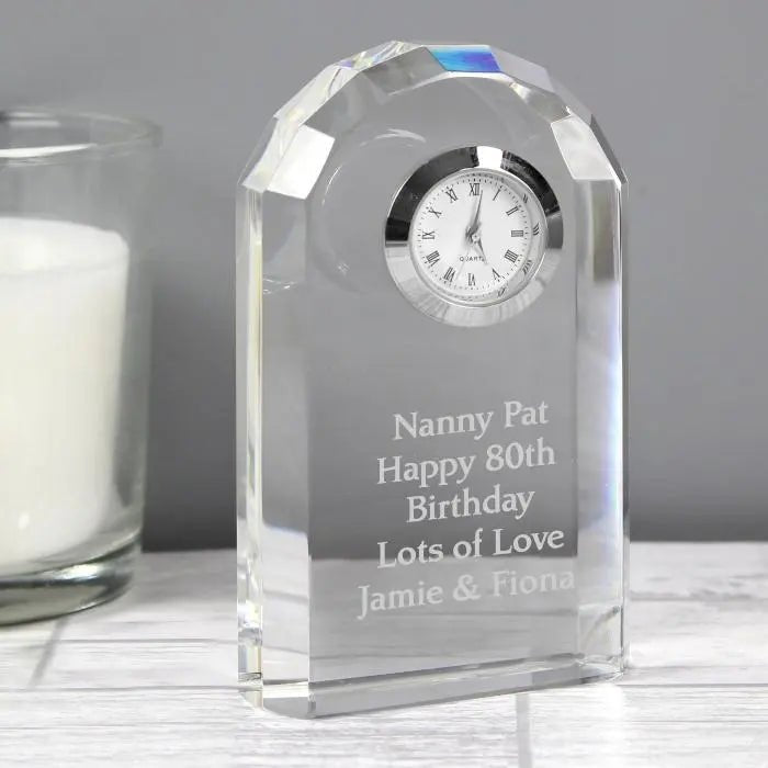 Personalised Crystal Clock: 4 - Clocks By Gift Moments
