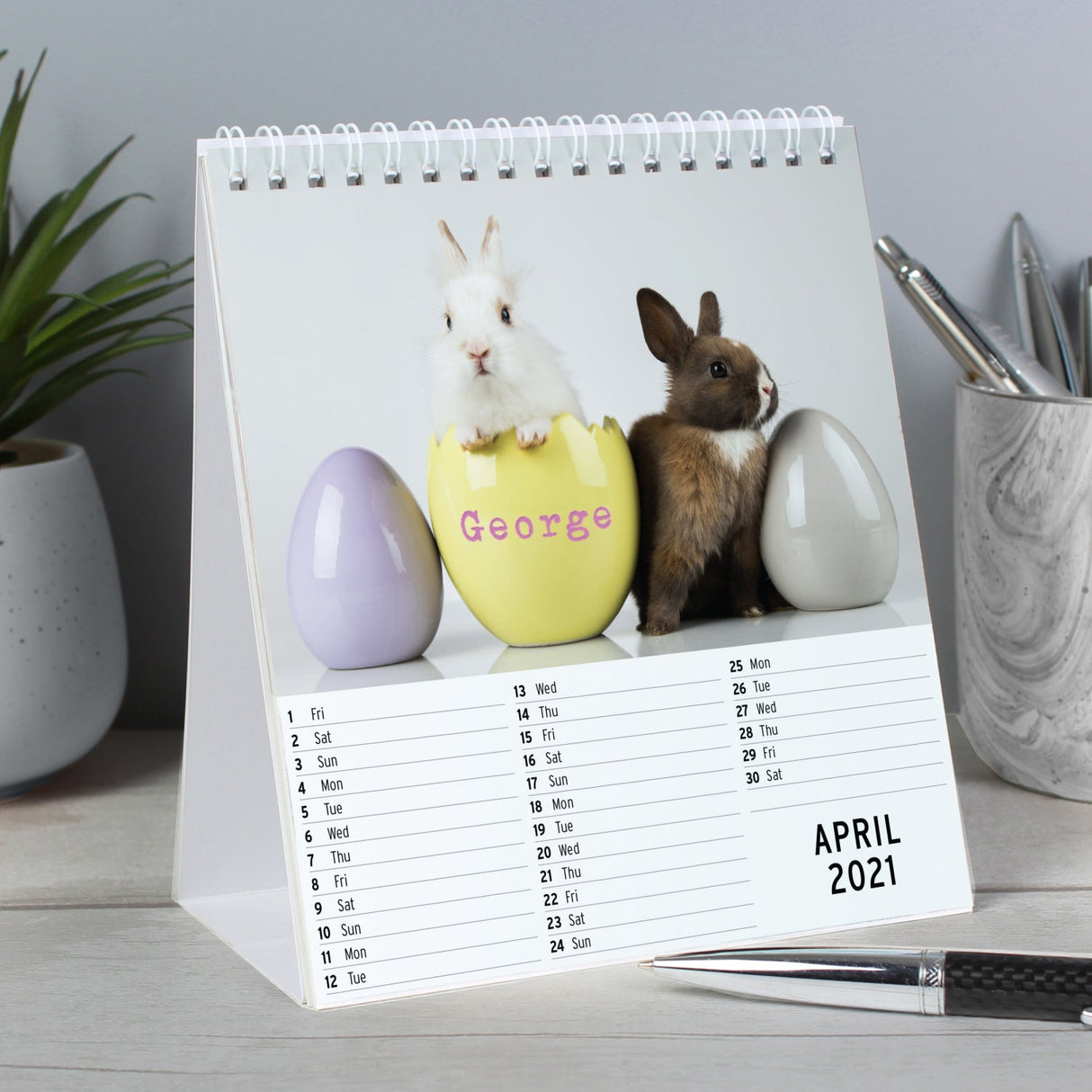 Personalised Cute Animals Desk Calendar: 3 - Calendars & Planners By Gift Moments