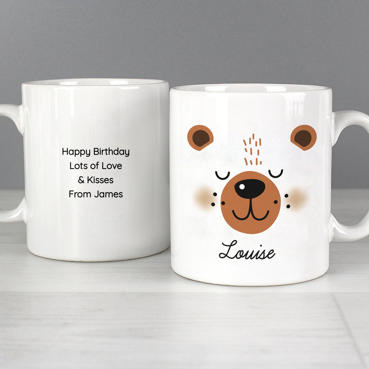 Personalised Cute Bear Face Mug: 3 - Mugs By Gift Moments